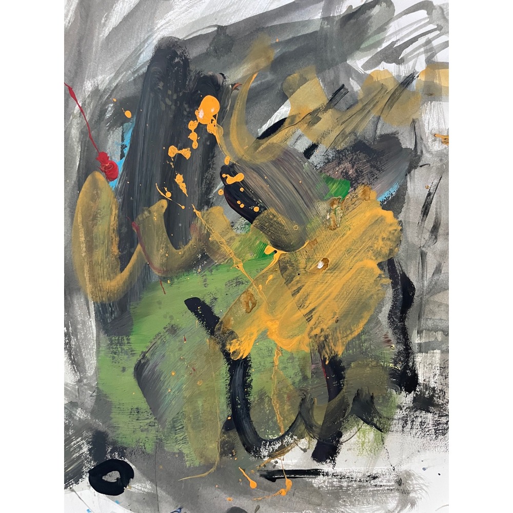 OMAN Original Abstract Painting Modern Expressionist Spiritual Art 8.5x11 Paper
